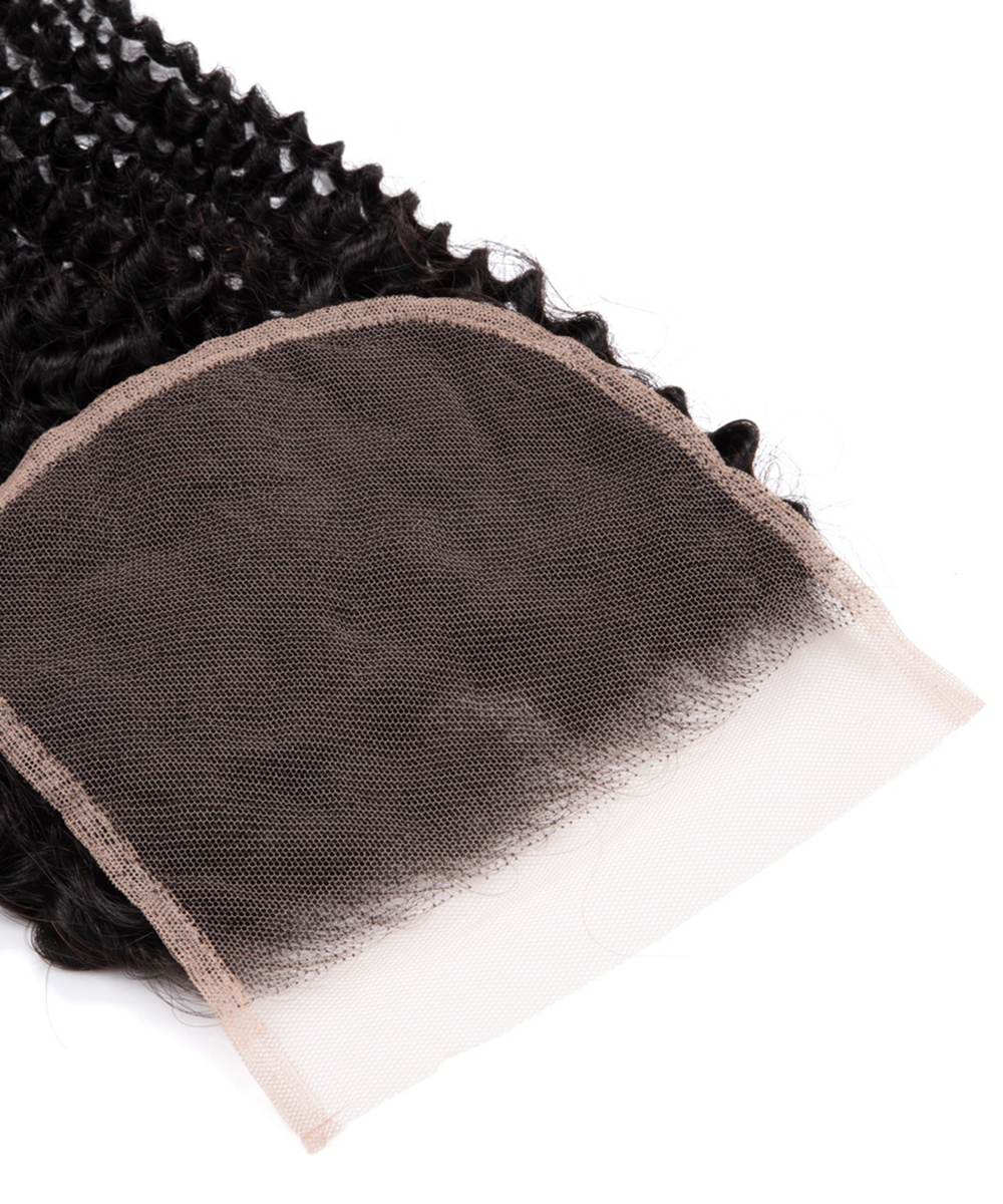 5X5 Kinky Curly Lace Closure Light Brown Lace - Image 4