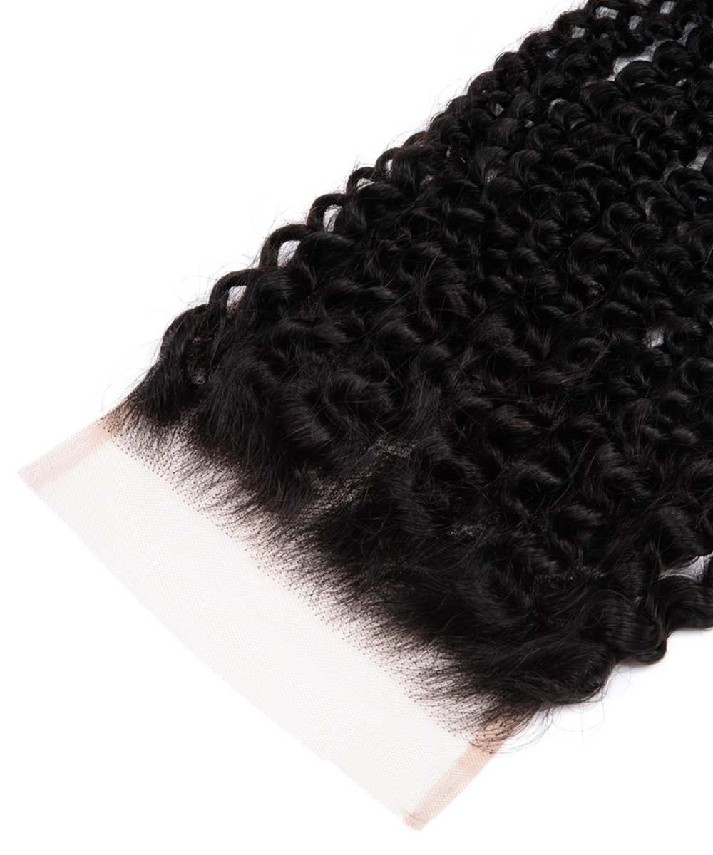 5X5 Kinky Curly Lace Closure Light Brown Lace - Image 3